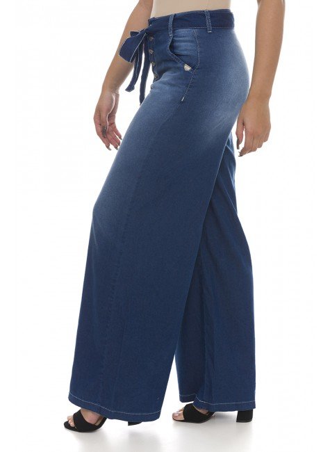 calça jeans pantalona feminina