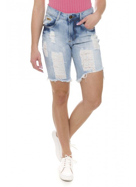 shorts meia coxa jeans